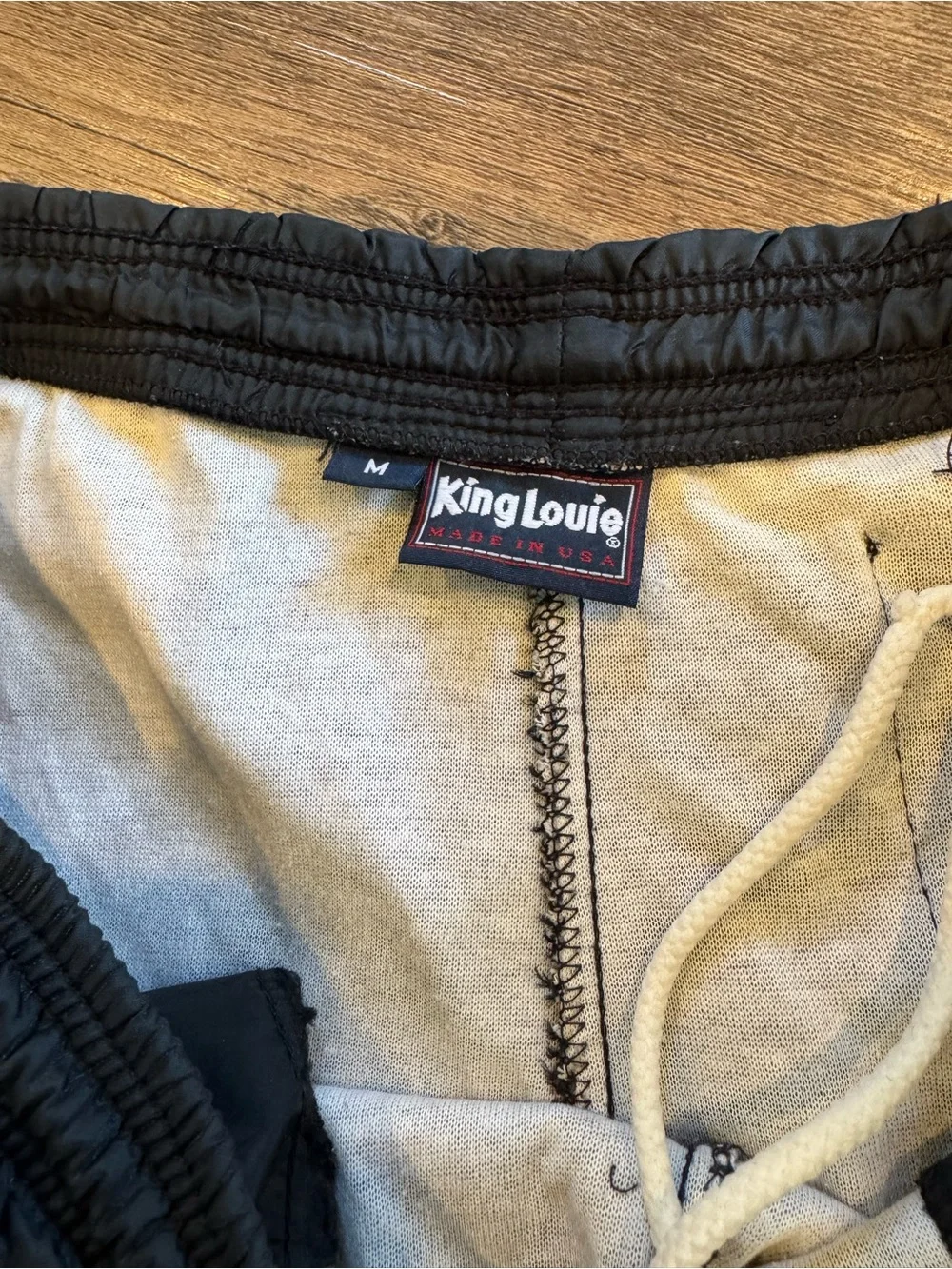 Vintage King Louie Black Windbreaker Pants Medium Joggers 90s